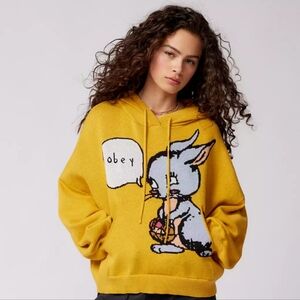 OBEY Bunny Hooded Sweater Size S